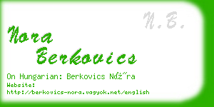 nora berkovics business card